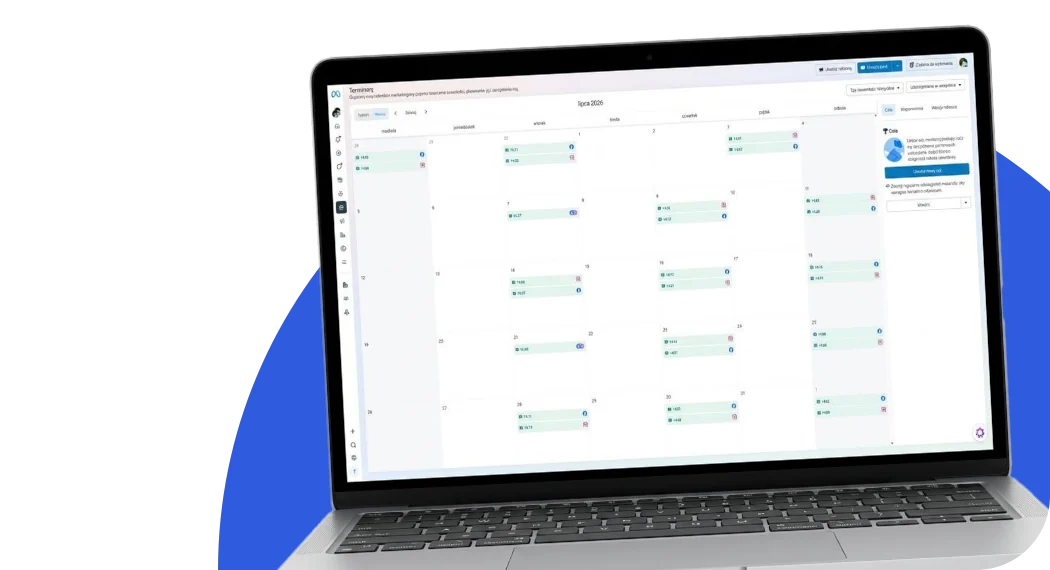 Laptop with a content calendar